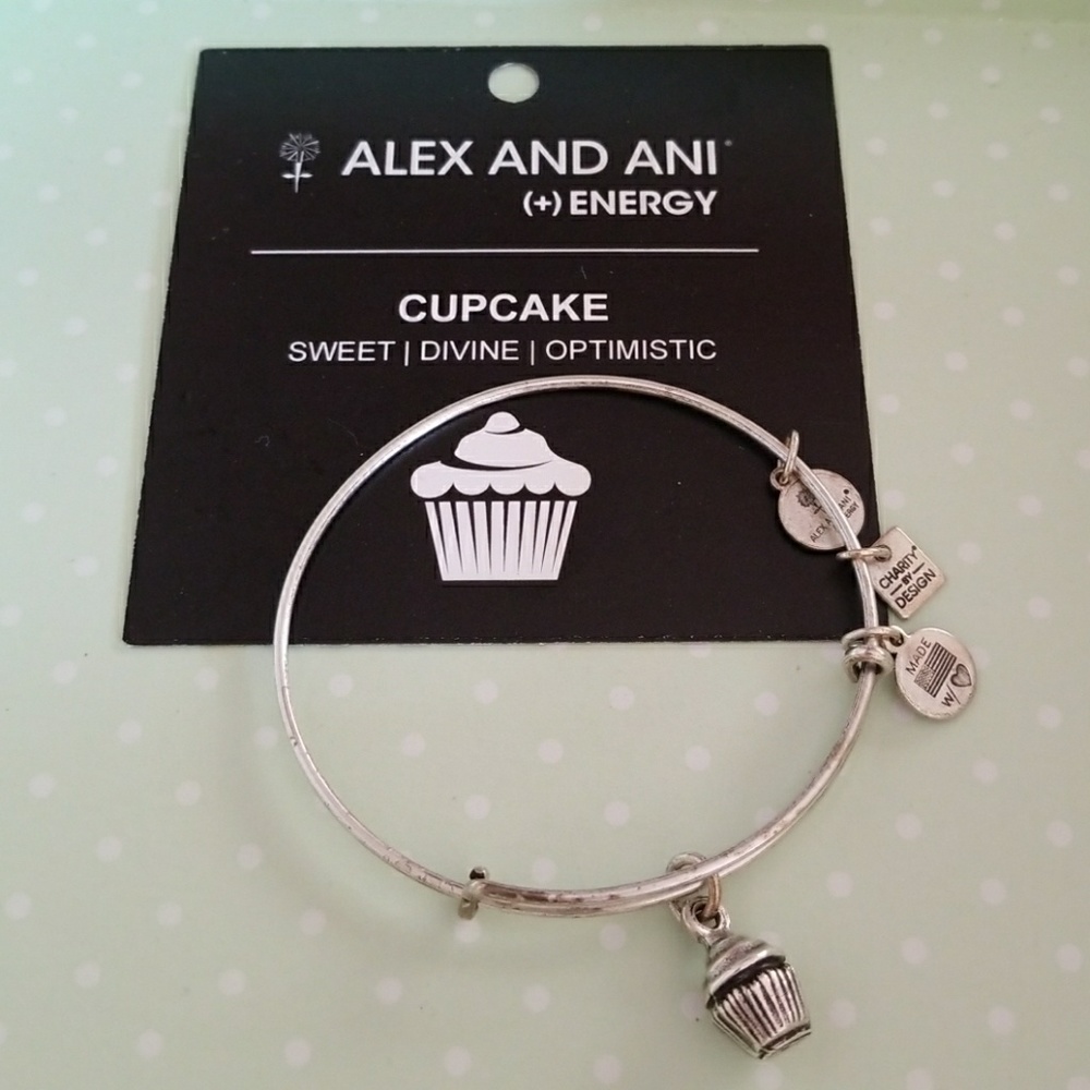 Alex and Ani Silver Cupcake Bangle